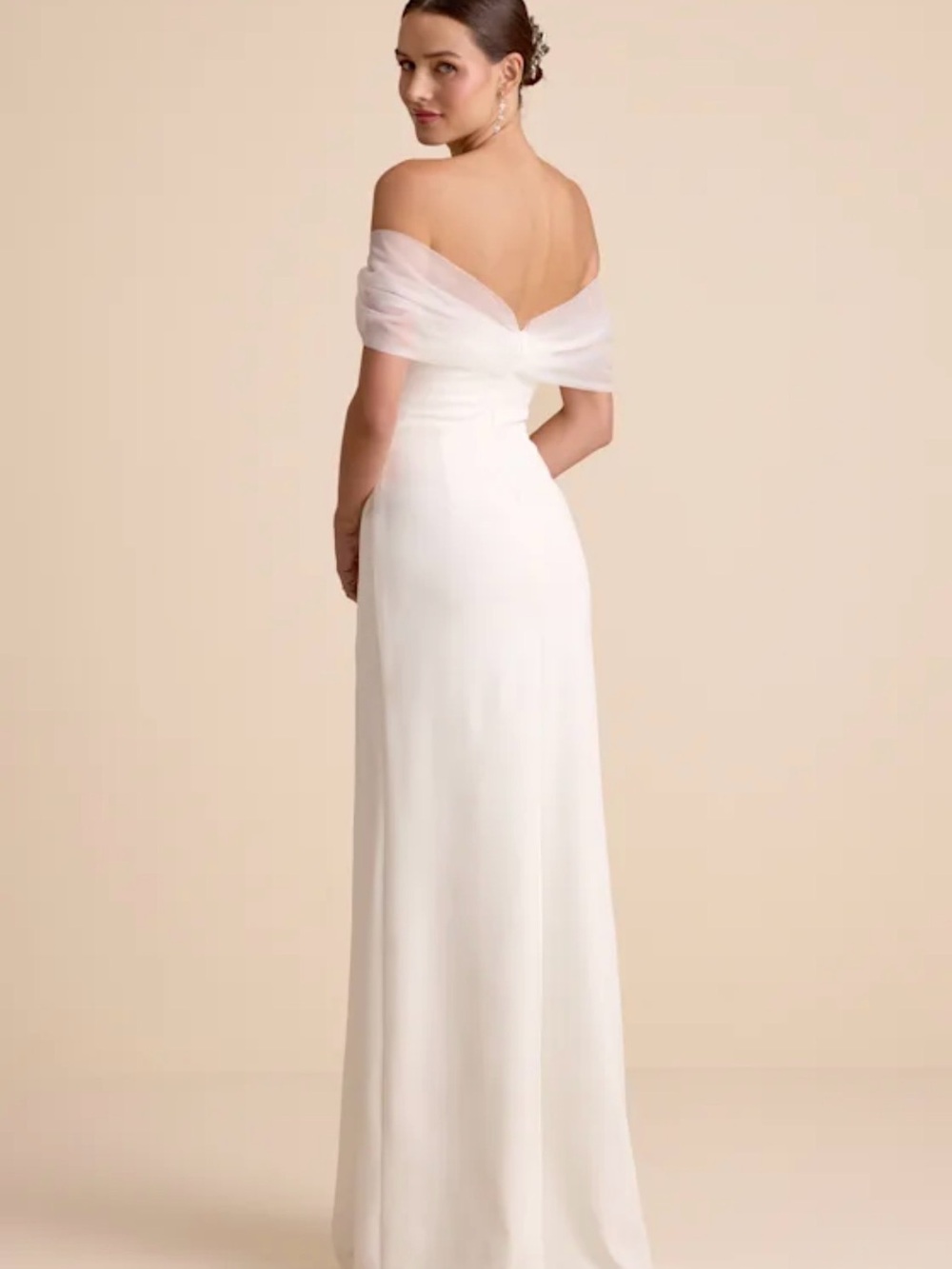 NWT Lulus Off-Shoulder White Wedding Gown with Slit Large
